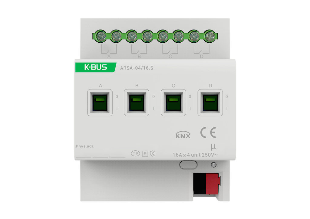 GVS KNX Switch Actuator with Secure 4-Fold, 16A, 4SU MDRC