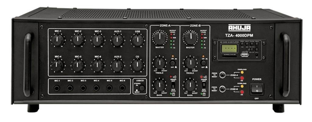 AHUJA TZA-4000DPM  400 Watts 2 Zone PA Mixer Amplifier 