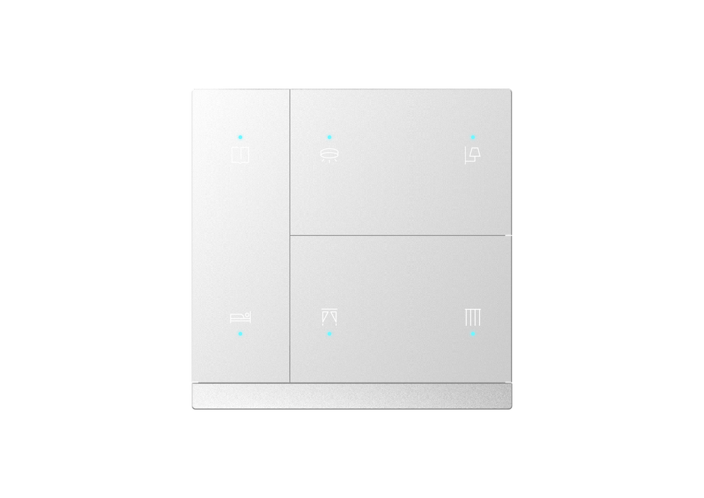 GVS Metal Button Set for KNX Waltz Push Button Sensor, 1-Gang, light through dot