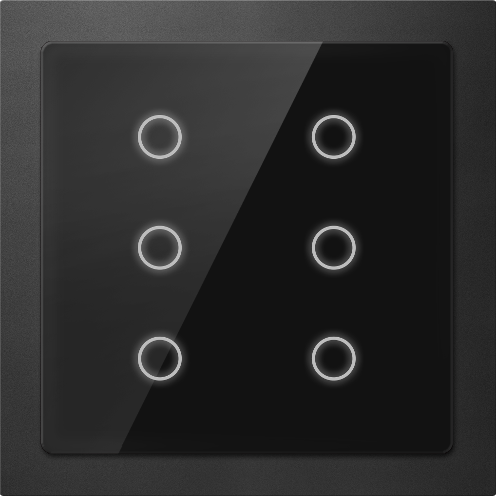 GVS KNX Touch Button Slim, 6-Button