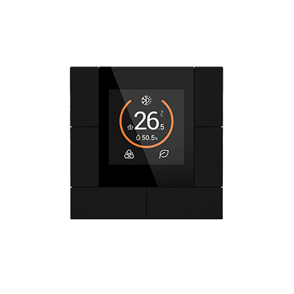 مستشعر زر ضغط مع شاشة معاينة، لون أسود مطفي GVS KNX