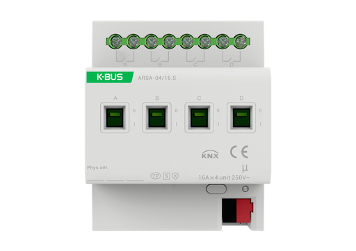 [ARSA-04/16.S] GVS KNX Switch Actuator with Secure 4-Fold, 16A, 4SU MDRC