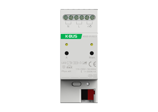 [ADUD-01/02.3] GVS KNX Universal Dimming Actuator with Secure 1-Fold, 2SU MDRC