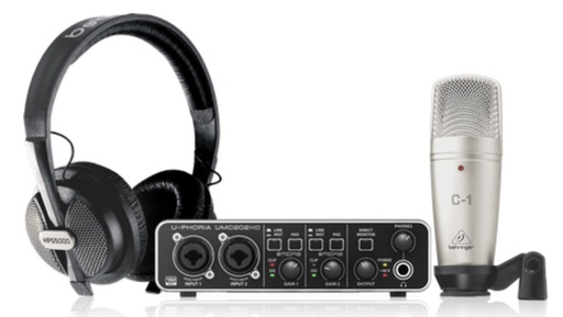 [U-PHORIA STUDIO PR0] Behringer Complete Recording Bundle with High-Definition USB Audio Interface, Condenser Microphone, Studio Headphones 