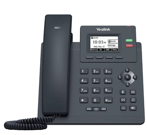 [SIP-T31P] Yealink VoIP/SIP Phone, 2-Lines, 2 x Ethernet Ports, PoE, 2.3-inch Greyscale LCD Display