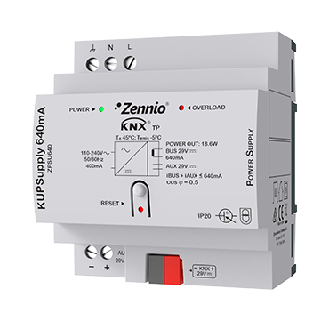 [ZPSU640] Zennio KNX Universal power supply 640mA with additional output