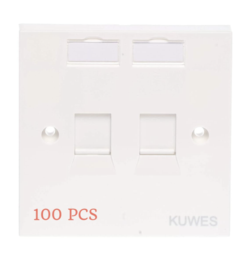Kuwes Uk Double Outlet Faceplate 86 X 86Mm