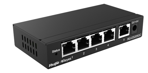 [RG-ES105GD] Ruijie 5-port 10/100/1000Mbps Unmanaged Non-PoE Switch