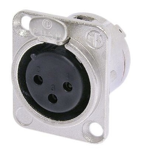 [NC3FD-L-1] Neutrik 3-Pin XLR Female Chassis Connector