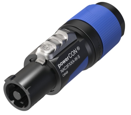 [NAC3FXXA-W-S] Neutrik Locking AC mains cable connector BLUE POWERIN 