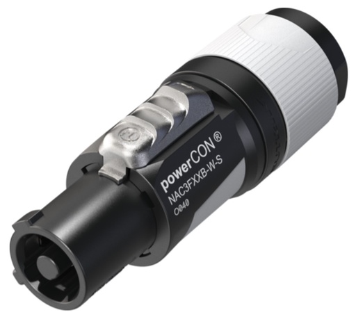 [NAC3FXXB-W-S] Neutrik Locking AC mains cable connector GREY POWEROUT 