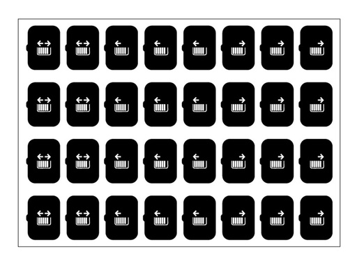 [9025ISE-3] Eelectron ICON SET SHEET - SET E - BLACK - 32 ICONS